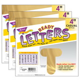 TREND T-479-3 Ready Letters 4In Casual, Metallic Gold (3 PK)