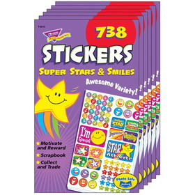 TREND T-5010-6 Sticker Pad Super Stars &, Smiles (6 EA)
