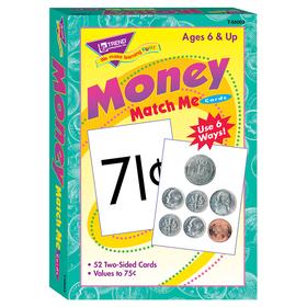 Trend Enterprises T-58003 Match Me Cards Money 52/Box Two Sided Cards Ages 6 & Up