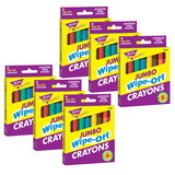TREND T-591-6 Wipe-Off Crayons Jumbo, 8 Per Pk (6 BX)