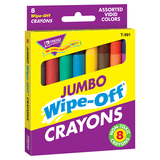 Trend Enterprises T-591 Wipe-Off Crayons Jumbo 8/Pk