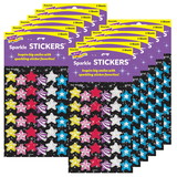 TREND T-6304-12 Sparkle Stickers Star, Brights (12 PK)
