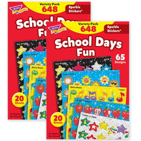 TREND T-63909-2 Sparkle Stickers Variety Pk, School Days (2 PK)