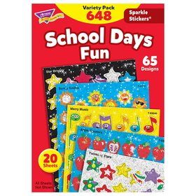 Trend Enterprises T-63909 Sparkle Stickers Variety Pack School Days