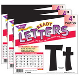 TREND T-79741-3 Ready Letter 4In Playful Blk, Uppercase & Lowercase (3 PK)