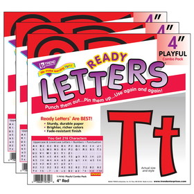 TREND T-79742-3 Ready Letter 4In Playful Red, Uppercase & Lowercase (3 PK)