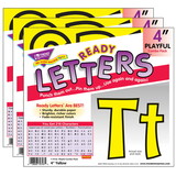 TREND T-79743-3 Ready Letter 4In Playful Ylw, Uppercase & Lowercase (3 PK)