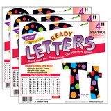 TREND T-79754-3 Ready Letters 4In Neon Dots, Upper Lowercase Combo (3 PK)