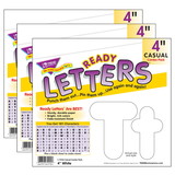 TREND T-79905-3 Ready Letters 4In White, Casual Uppercase & Lowercase Combo (3 PK)