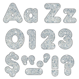 Trend Enterprises T-79943 Silver Sparkle 4In Casual Combo Ready Letters