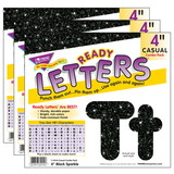 TREND T-79944-3 Ready Letters 4In Black, Sparkle Casual Combo (3 PK)