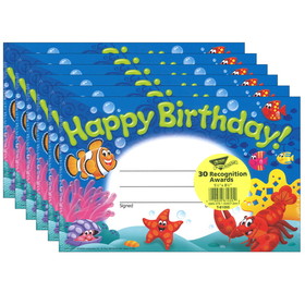 TREND T-81055-6 Happy Birthday Sea Buddies, Recognition Awards (6 PK)
