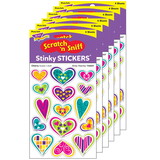 TREND T-83037-6 Artsy Heartsy/Cherry Shapes, Stinky Stickers (6 PK)