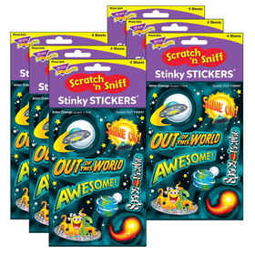TREND T-83047-6 Space Out/Alien Ornge, Stickers 32Ct (6 PK)