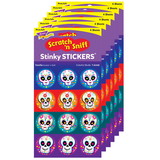 TREND T-83308-6 Colorful Skulls/Vanilla, Stinky Stickers (6 PK)
