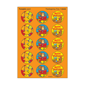Trend Enterprises T-83403 Stinky Stickers Thanksgiving 60/Pk Time Acid-Free Pumpkin