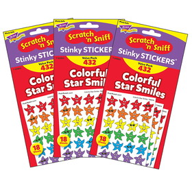 TREND T-83904-3 Stinky Stickers Smiley Stars, 432 Per Variety Pk Acid-Free (3 PK)
