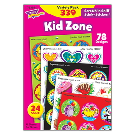 Trend Enterprises T-83921 Kid Zone Stinky Stickers Scratch N Sniff Variety Pk