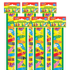 TREND T-85041-6 Bolder Border Colorful, Crayons (6 PK)