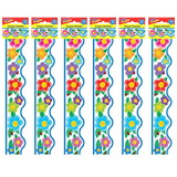 TREND T-92146-6 Crayon Flowers Terrific, Trimmer (6 PK)