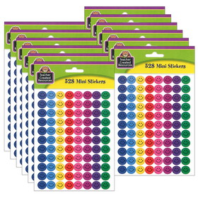 Teacher Created Resources TCR1236-12 Mini Stickers Happy Faces, 528 Per Pk (12 PK)