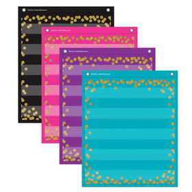 Teacher Created Resources TCR20332 Confetti Colorful Mini Pocket Chrts, Magnetic