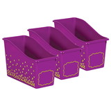 Teacher Created Resources TCR20339-3 Purple Confetti Plastic Book, Bin (3 EA)