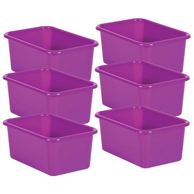 Teacher Created Resources TCR20383-6 Purple Small Plastc Storage, Bin (6 EA)