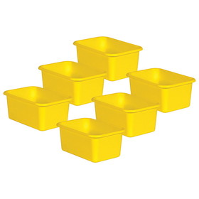 Teacher Created Resources TCR20392-6 Yellow Small Plastc Storage, Bin (6 EA)