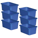 Teacher Created Resources TCR20393-6 Blue Small Plastic Storage, Bin (6 EA)