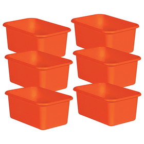 Teacher Created Resources TCR20394-6 Orange Small Plastc Storage, Bin (6 EA)