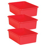 Teacher Created Resources TCR20404-3 Red Large Plastic Storage, Bin (3 EA)