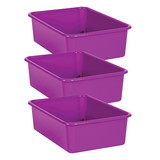 Teacher Created Resources TCR20405-3 Purple Large Plastc Storage, Bin (3 EA)