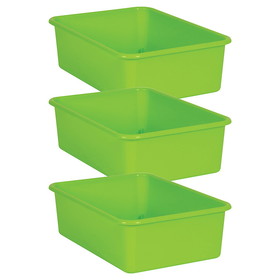 Teacher Created Resources TCR20409-3 Lime Large Plastic Storage, Bin (3 EA)