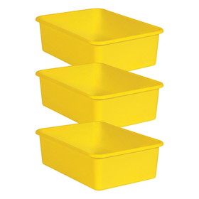 Teacher Created Resources TCR20410-3 Yellow Large Plastc Storage, Bin (3 EA)