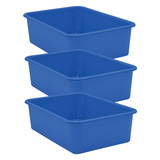 Teacher Created Resources TCR20411-3 Blue Large Plastic Storage, Bin (3 EA)