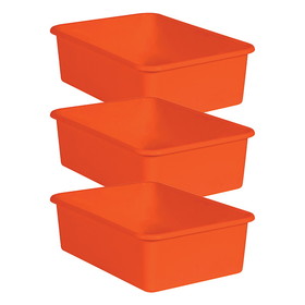 Teacher Created Resources TCR20412-3 Orange Large Plastc Storage, Bin (3 EA)