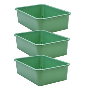 Teacher Created Resources TCR20414-3 Green Large Plastic Storage, Bin (3 EA)