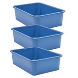 Teacher Created Resources TCR20415-3 Slate Blue Large Plastc, Storage Bin (3 EA)
