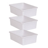 Teacher Created Resources TCR20417-3 White Large Plastic Storage, Bin (3 EA)