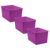 Teacher Created Resources TCR20426-3 Purple Plastc Multi-Purpose, Bin (3 EA)