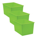Teacher Created Resources TCR20429-3 Lime Plastic Multi-Purpose, Bin (3 EA)