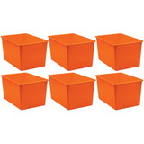 Teacher Created Resources TCR20447-6 Orange Plastc Multi-Purpose, Bin (6 EA)