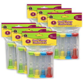 Teacher Created Resources TCR20663-6 Small Sand Timers Combo Pack, 1 Each Of 1 2 3 & 5 Minute Timers (6 PK)