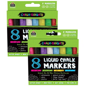 Teacher Created Resources TCR20884-2 Chalk Brights Liq Chalk, Markers 8Pk (2 PK)