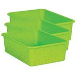 Teacher Created Resources TCR20897-3 Lime Confetti Large Plastic, Bin (3 EA)