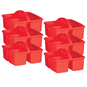 Teacher Created Resources TCR20910-6 Red Plastic Storage Caddy (6 EA)