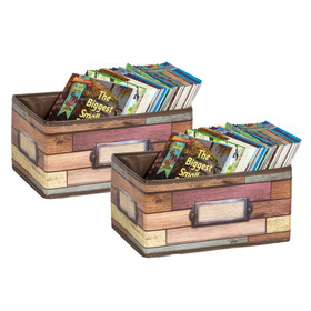 Teacher Created Resources TCR20913-2 Reclaimed Wood Small Storage, Bin (2 EA)