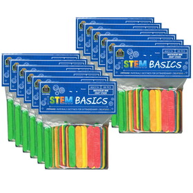 Teacher Created Resources TCR20923-12 Multcolor Mini Craft Sticks, 100Ct Stem Basics (12 PK)