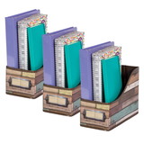 Teacher Created Resources TCR20969-3 Reclaimed Wood Book Bin (3 EA)